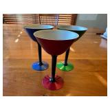Set of 3 Vintage J.H. Cristil Co Perma Hue Martini Glasses