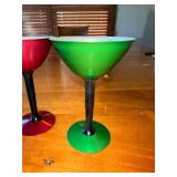 Set of 3 Vintage J.H. Cristil Co Perma Hue Martini Glasses