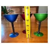 Set of 3 Vintage J.H. Cristil Co Perma Hue Martini Glasses