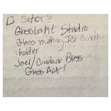 Set of 3 Glasslight Studio Textured Clear Glass Melting Ice Candle Holders by Joel and Candace Bless Glass Artists