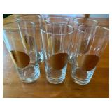 Set of 6 Statue of Liberty Centennial Glasses with Gold Emblem