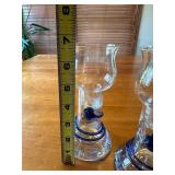 Set of 2 Handmade Glass Candle Holders by Lorup, Made in Estonia