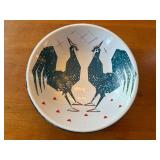 Vintage Ceramic Decorative Bowl with Rooster Design