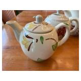 Set of 5 Vintage Hand-Painted Floral Art Deco Tea Pots