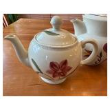 Set of 5 Vintage Hand-Painted Floral Art Deco Tea Pots