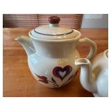 Set of 5 Vintage Hand-Painted Floral Art Deco Tea Pots