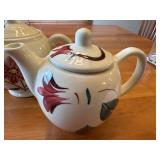 Set of 5 Vintage Hand-Painted Floral Art Deco Tea Pots