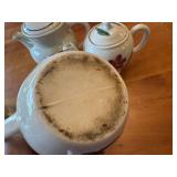 Set of 5 Vintage Hand-Painted Floral Art Deco Tea Pots