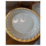 Set of Vintage Gold Rimmed White Dinnerware including Plates and Cups