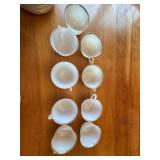 Set of Vintage Gold Rimmed White Dinnerware including Plates and Cups