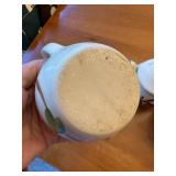 Vintage Puritan Pottery Ivy Blossom Cream and Sugar with Lid and Puritan Pottery Apple Dear Sugar/No Lid