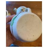 Vintage Puritan Pottery Ivy Blossom Cream and Sugar with Lid and Puritan Pottery Apple Dear Sugar/No Lid