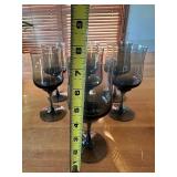 Set of 7 Vintage Royal Prestige Smoke Gray Wine Glasses