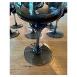 Set of 7 Vintage Royal Prestige Smoke Gray Wine Glasses