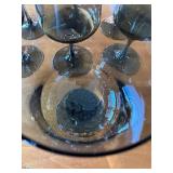 Set of 7 Vintage Royal Prestige Smoke Gray Wine Glasses