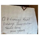 Set of 7 Vintage Royal Prestige Smoke Gray Wine Glasses