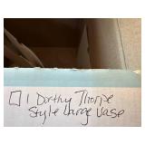 Dorothy Thorpe Style Large Glass Vase with Floral Etching