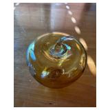 Blenko Handmade Gold Apple Glass Paperweight