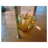 Blenko Handmade Gold Apple Glass Paperweight
