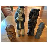 Set of 4 Handcrafted Polish Wooden Figurines