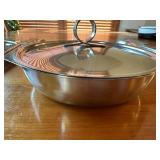 Set of 3 Stainless Steel Trays and Covers from Japan