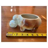 Vintage Ceramic Hippopotamus Planter Pot