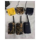 Set of 3 Audiovox FR-214 Two-Way Radios with Chargers and Accessories