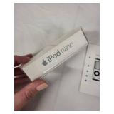 Lot of 3 Apple iPods with Accessories - Pink and Black iPod Nano, Silver iPod Shuffle