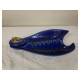 Vintage Ceramic Ashtray with Removable Lighter