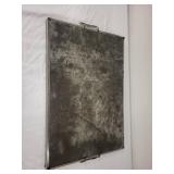 Vintage Metal Serving Tray with Peacock Design