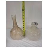 Set of 2 Murano Style Art Glass Vases