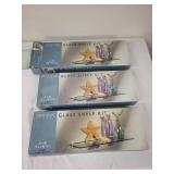 Set of 3 Glass Shelf Kits 6" x 18" White