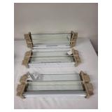 Set of 3 Glass Shelf Kits 6" x 18" White