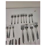 Mixed Set of Stainless Steel and Silver Plated Flatware