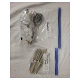 Mixed Set of Stainless Steel and Silver Plated Flatware