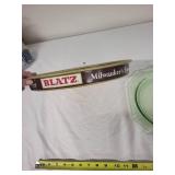 Set of 3 Vintage Serving Trays including Blatz Beer Tray and Green Glass Trays