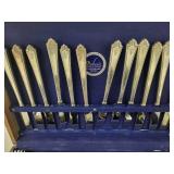 67-Piece Vintage Silverware Set with Tarnish Proof Chest