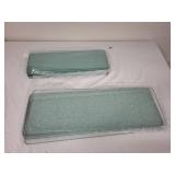 Set of 8 Rectangular Glass Shelves with Brass Brackets