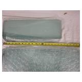 Set of 8 Rectangular Glass Shelves with Brass Brackets