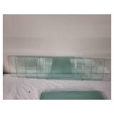 Set of 8 Rectangular Glass Shelves with Brass Brackets