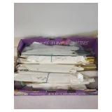 Set of 8 Rectangular Glass Shelves with Brass Brackets