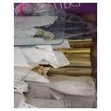 Set of 8 Rectangular Glass Shelves with Brass Brackets