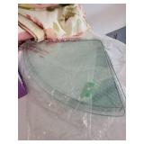 Set of 8 Rectangular Glass Shelves with Brass Brackets