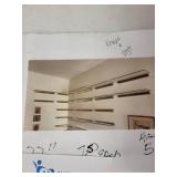 Set of 8 Rectangular Glass Shelves with Brass Brackets