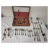 Vintage Silverplate Flatware Collection with Storage Box