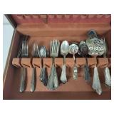 Vintage Silverplate Flatware Collection with Storage Box