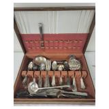 Vintage Silverplate Flatware Collection with Storage Box