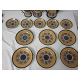 Japanese Porcelain Thousand Faces Tea Set with Colorful Pattern - 15 Pieces