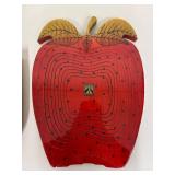 Set of 2 Folding Wooded Fruit Shaped Baskets