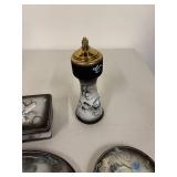 6-Piece Hand-Painted Japanese Moriage Dragonware  Smoking Set with Dragon Motif